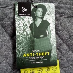 Travelon 5 point anti-theft security bag square crossbody bag